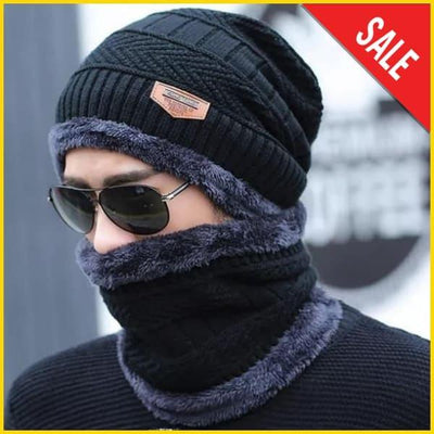 Wool Cap With Neck Warmer /;