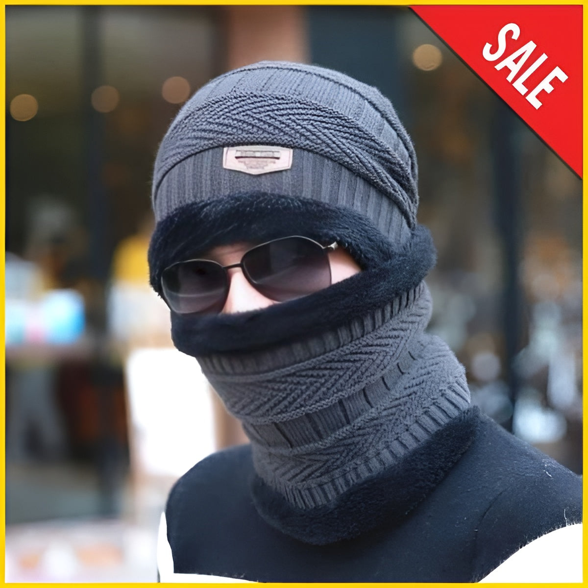 Wool Cap With Neck Warmer /;